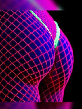 UV reactive Fishnet Neon Tights blacklight Rave Outfit Kylie Wide Diamond glow